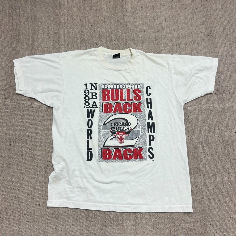 Vintage Chicago‎ Bulls Shirt Mens XL White 1990s Champions NBA